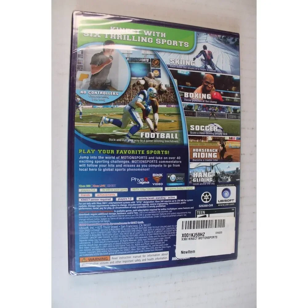 Motionsports Play For Real (Microsoft Xbox 360, 2010) New Factory Sealed